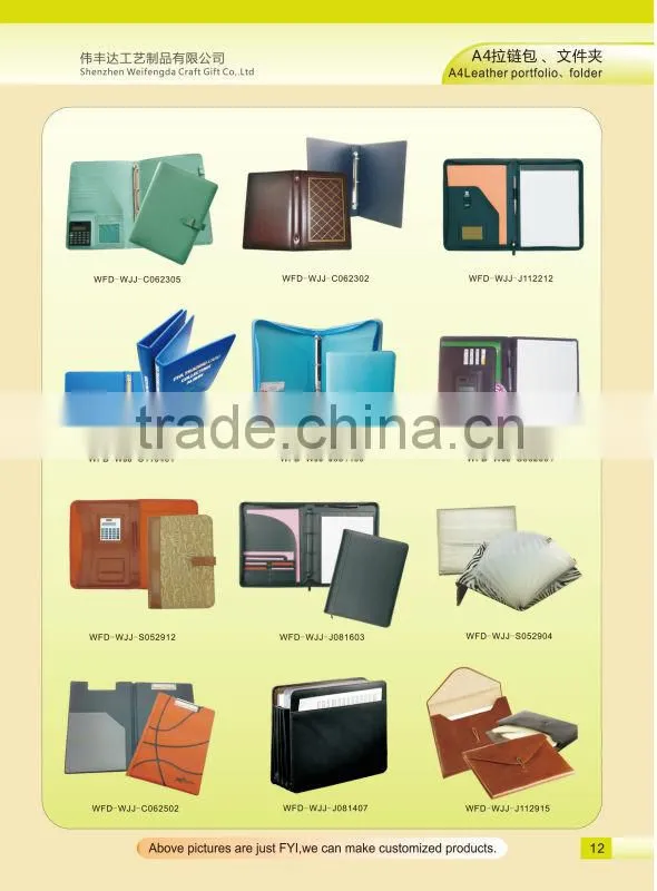 New Custom Calculator and Pen Holder Leather Portfolio Jotter