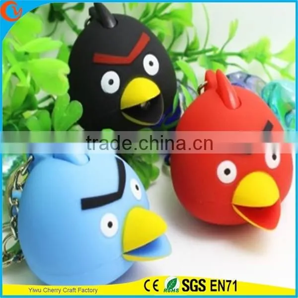 High Quality Novelty Design Animal Assorted Sound Led Keychain