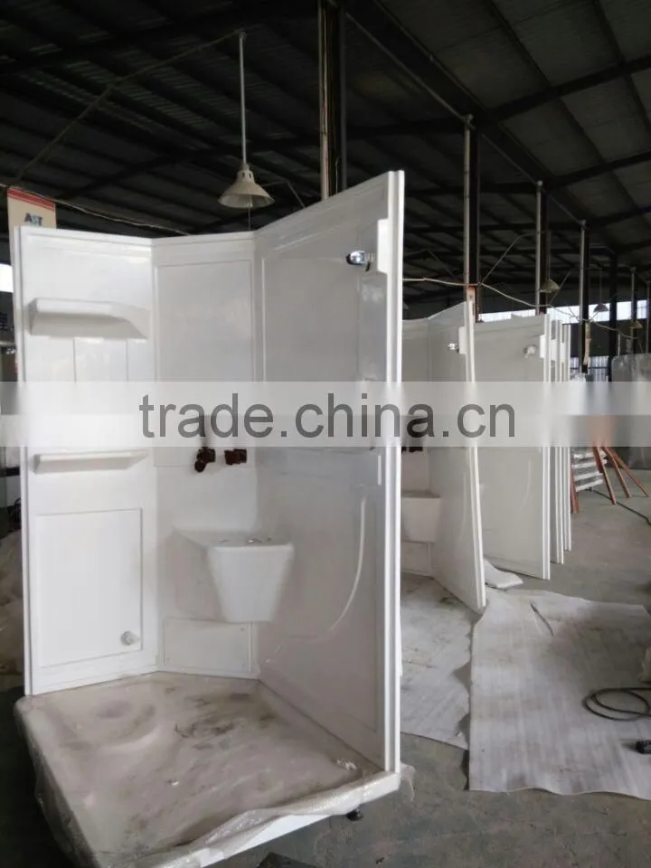 Frosted glass complete unit bathroom with bathroom fittings