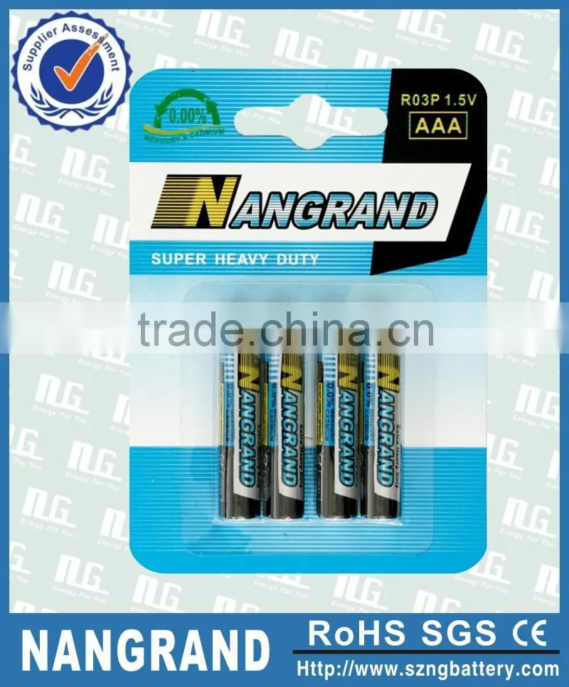 Cheap 1.5v r03p aaa um4 dry battery for mp3