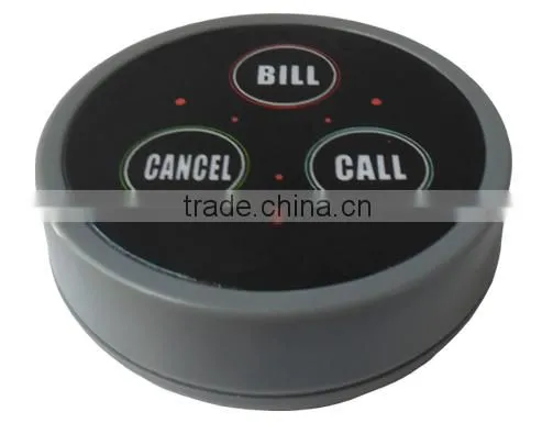 restaurant equipment with led display screen and 3-key table button for waiter service client