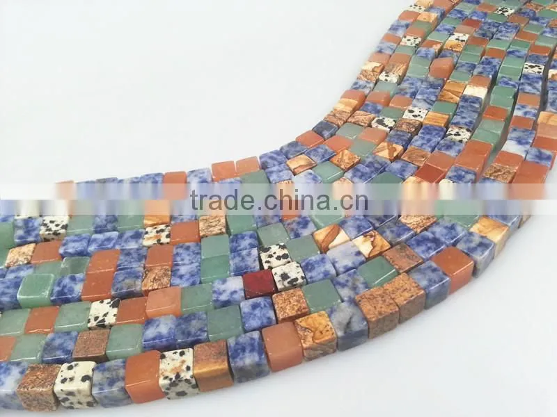 Factory Wholesale 4mm/ 6mm/8mm/10mm/12mm Natural Assorted Loose Gemstone Cube Beads