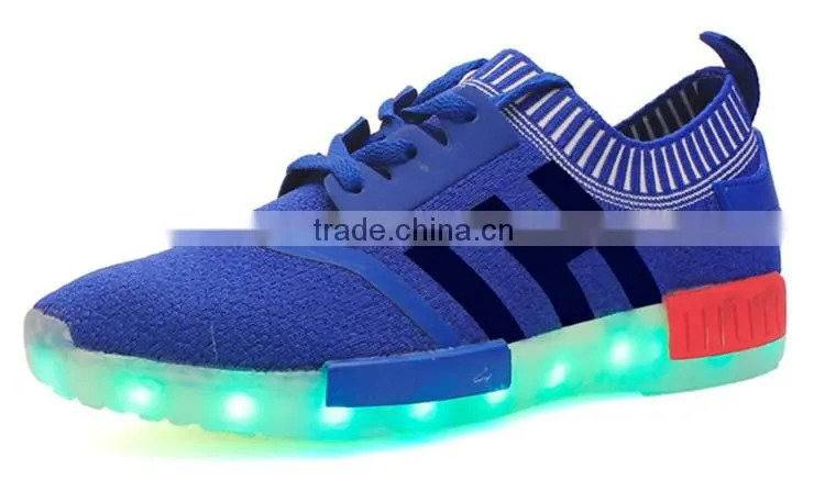 2016 hot sales colorful kids dance shoes led light up running shoes
