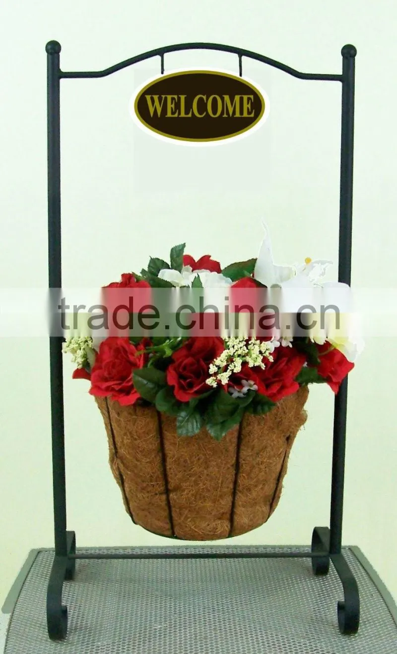 iron garden flower shelf tool rack hanging flower pot stand