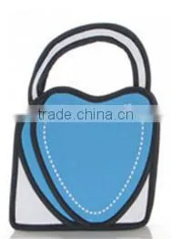 2015 new arrival 3d comic polular lady hand paper carry bag coin bag