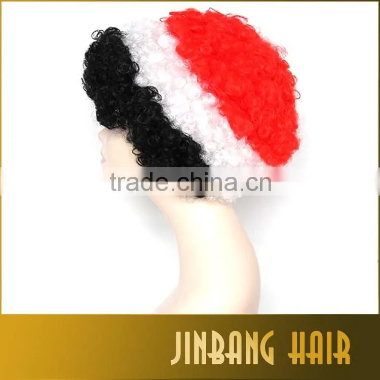 2016 hot selling cospaly wig Olympics football fans cheering wig all country flag wigs