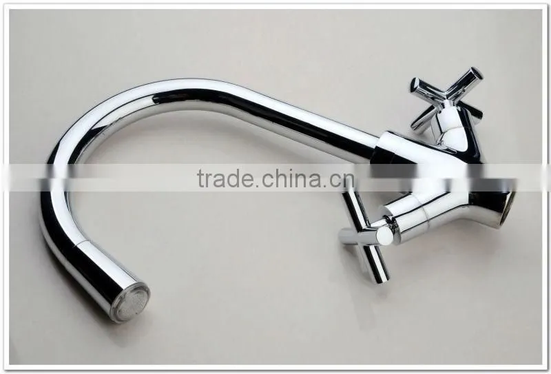LED bibcock kitchen sink faucet/mixer with dual cross handle QH1893F