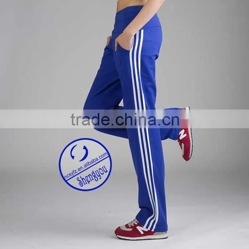 Wholesale custom quality cotton plain women jogger trousers