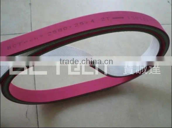 PVC conveyor belt with red rubber