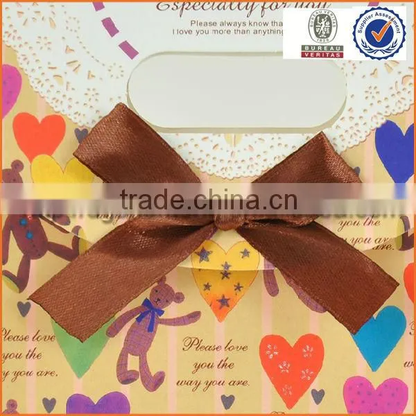 Custom merry christmas gift paper bag without handles