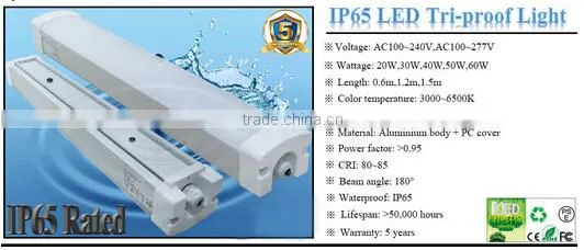 outdoor lighting IP65 led tube light with motion sensor and dimmer 25W 30W