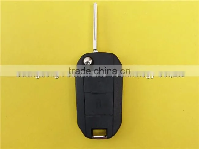 Peugeot remote key shell blank 2 button flip case with VA2 blade