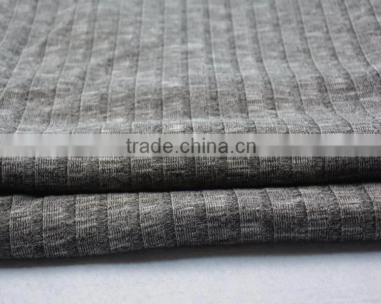 Jiufan Textile Knitted 100% Poly Fabric Good Quality Designed Rib Hacci Fabric