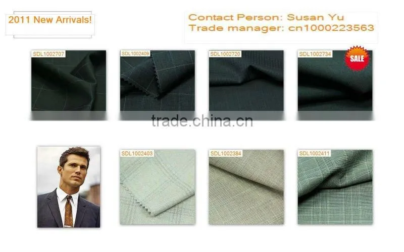 2011New arrivals!check/tr suiting fabric