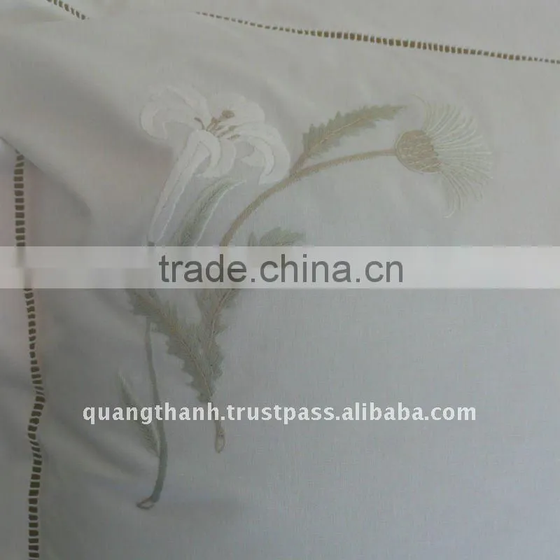 hand hemstitch bed sheet