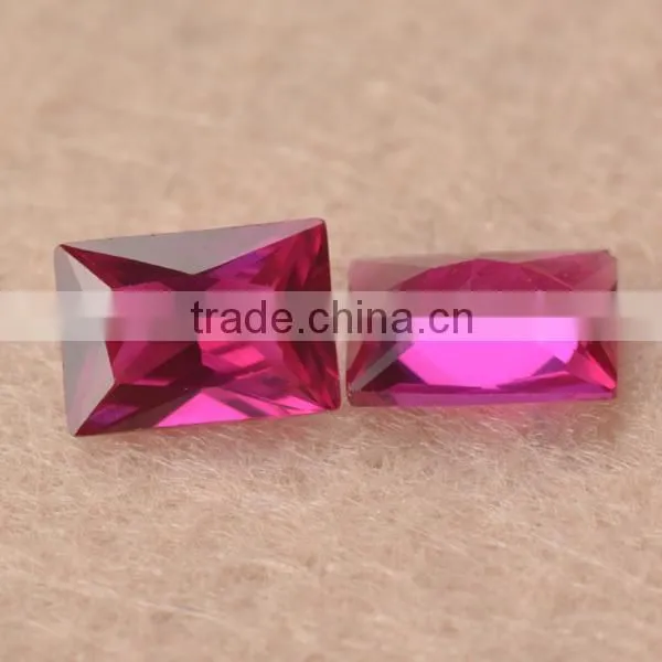 aaa quality 8# polished round cut synthetic red ruby gemstone