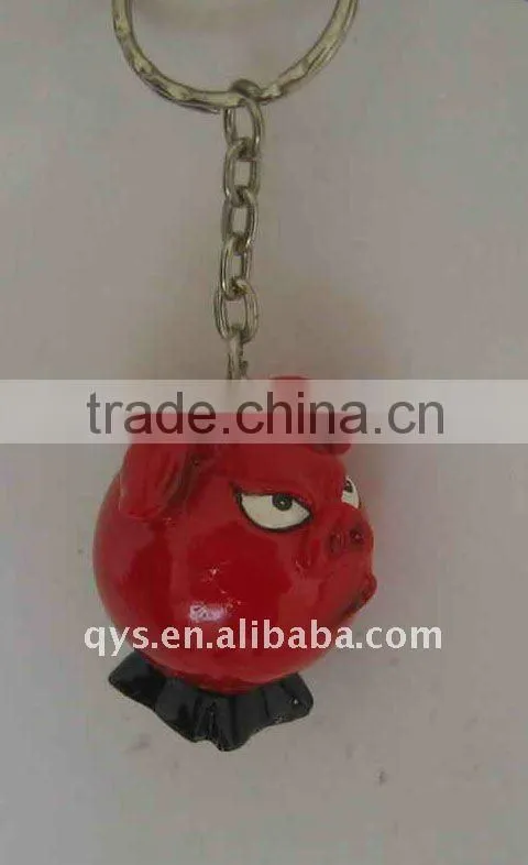 resin pig keychain