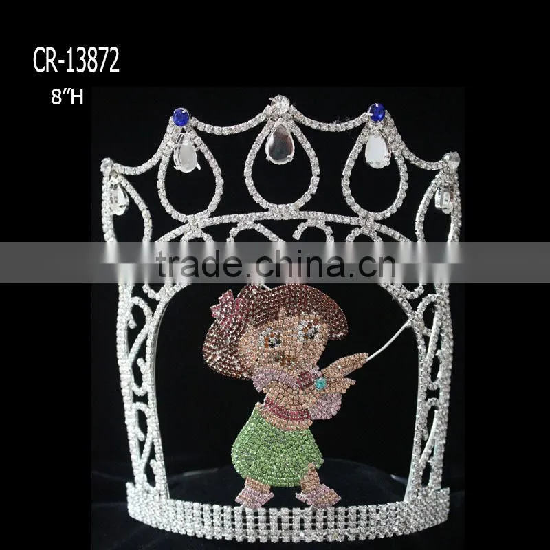 Summer Holiday Custom Girl Rhinestone Crowns Happy Dance Hula