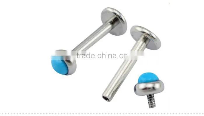 Crystal plastic bioflex labret piercing jewelry