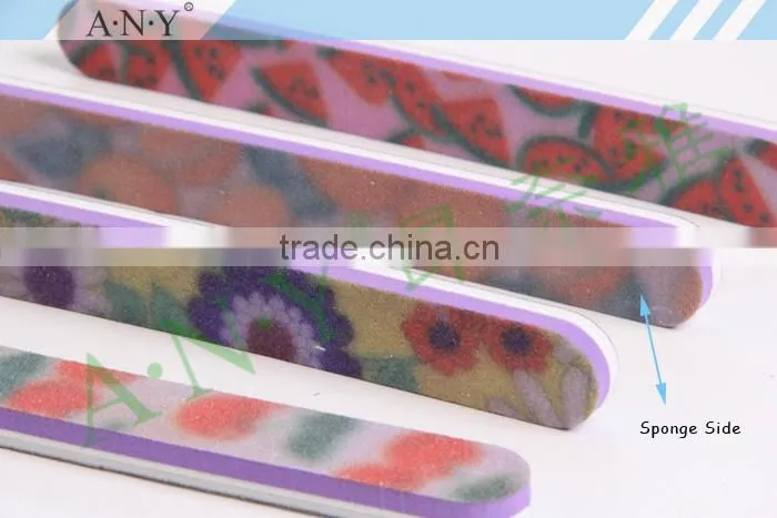 Nail Art Care Rough Sand Wite Paper Plus Sponge Oval Nail File 100/180 Grit