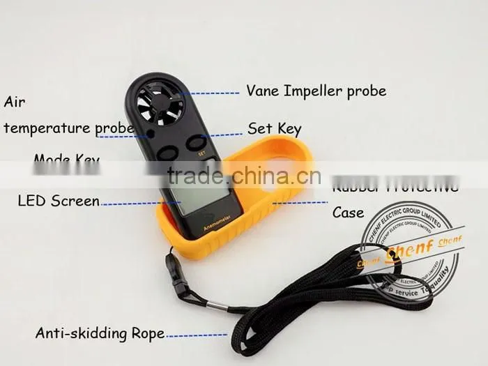 CE Approval Digital Anemometer with Temperature and Humidity Pocket Size CF816