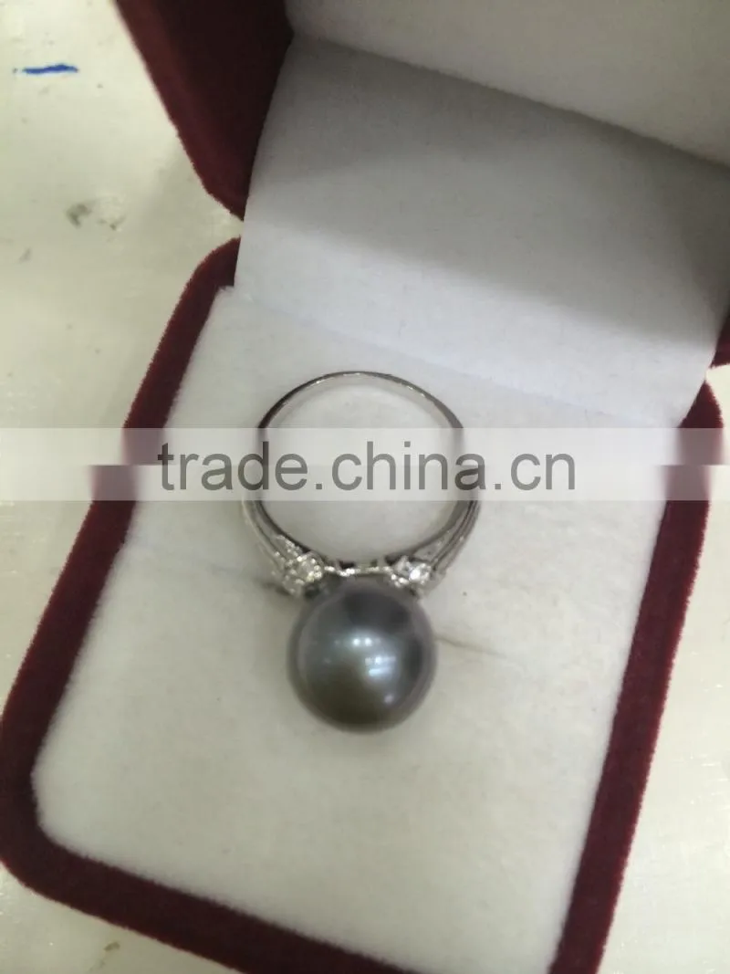 real sea pearl price natural pearl ring real 925 silver ring peacock color