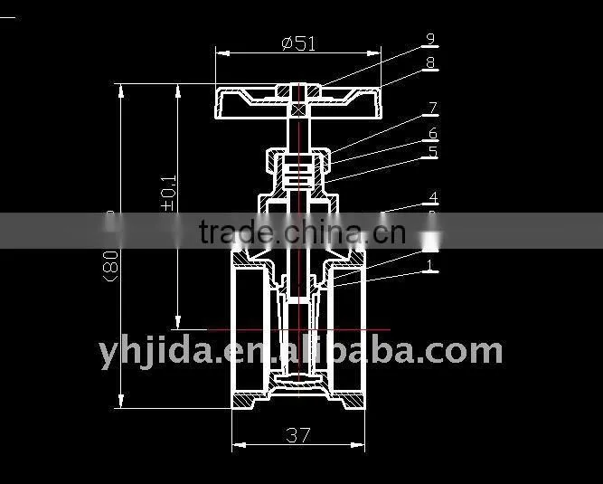 JD-1007 brass water meter gate valve
