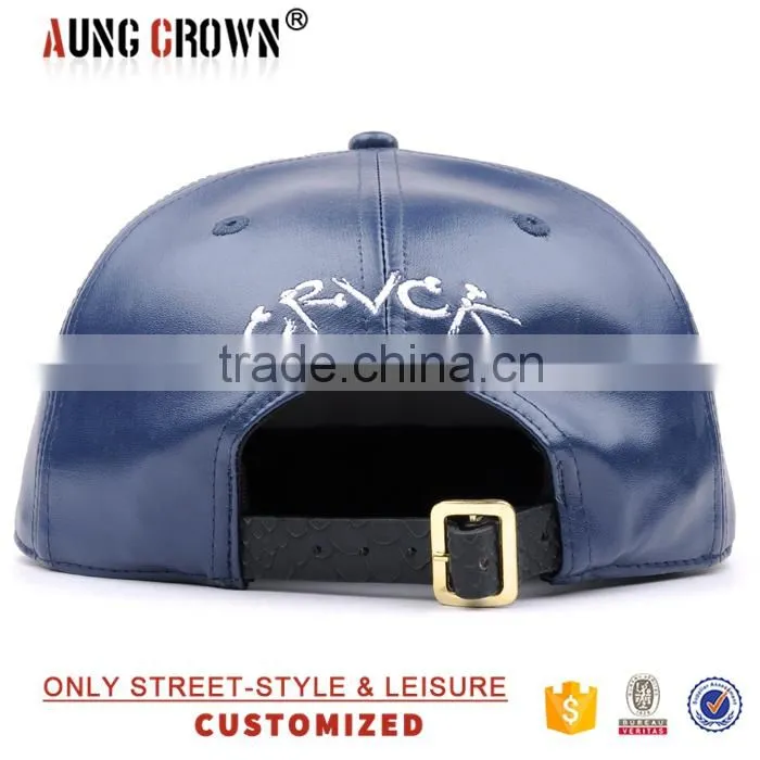 customize faux leather hat snapback cap