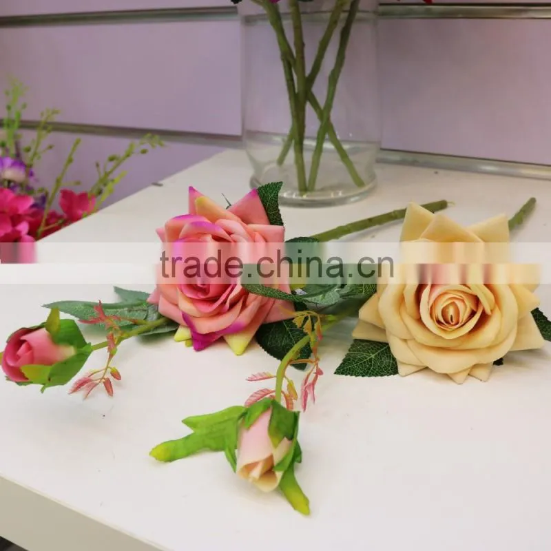 Two heads real touch roses flower artificial flowers roses silk flowers wedding
