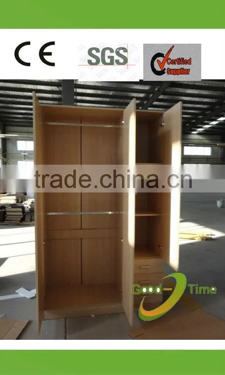 3 door modern melamine wood cheap wardrobe design