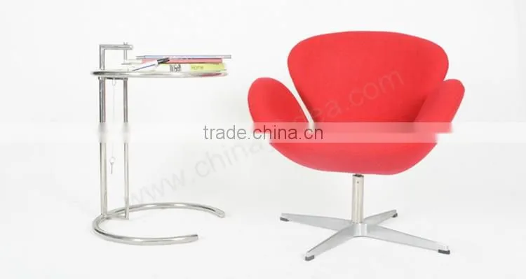 Modern small round glass table Eileen gray adjustable glass table