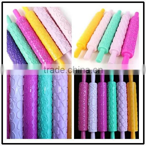 New Cake Decorating Mold Gum Paste Tools Fondant Rolling Pin Sugarcraft Embossed