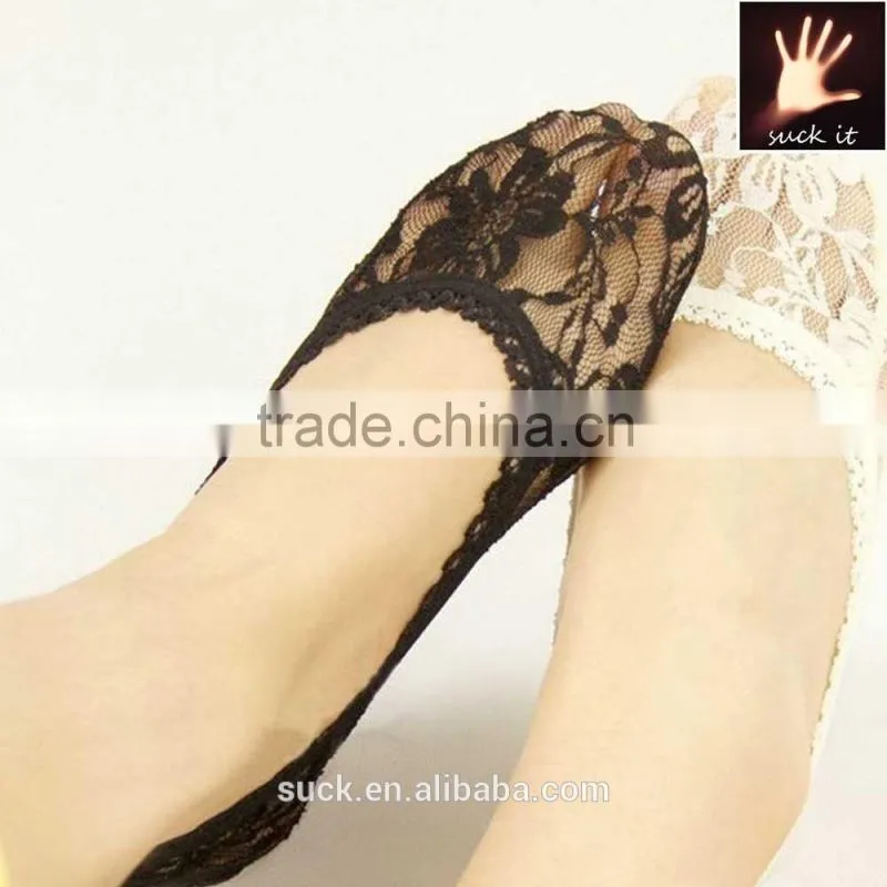 Women Girls Lace Short Ankle Boat Low Cut Invisible No Show Liner Socks