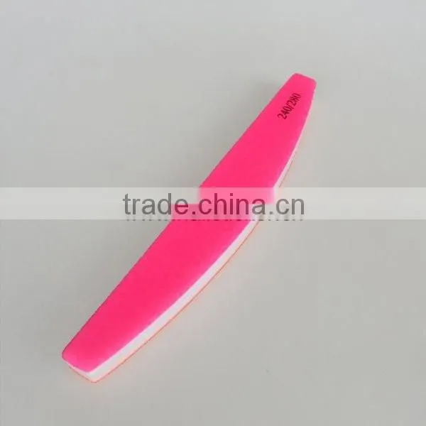 High quality custom neon pink sponge nail polish buffer double sides buffer nail shining file buffer factory