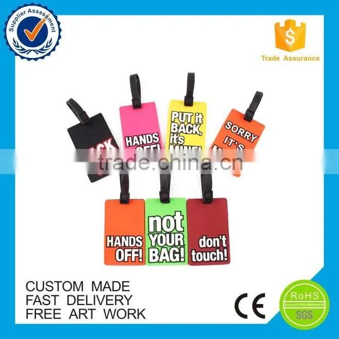Best selling colorful custom soft pvc luggage tag