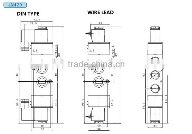 4M210-08 Solenoid Valve-Pneumatic Plate Type-AIRTAC type