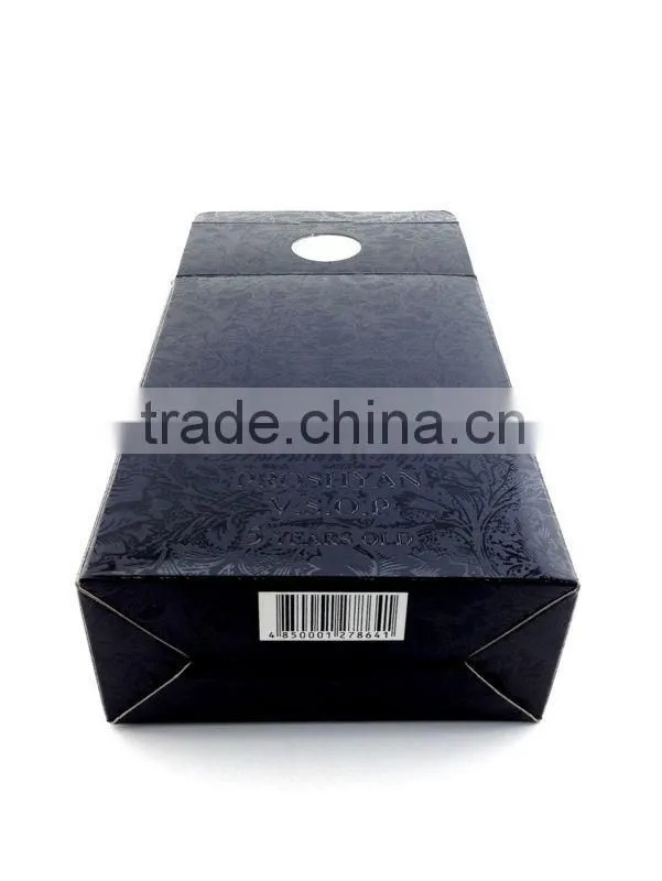 Full Spot UV pattern folding wine box with PET window