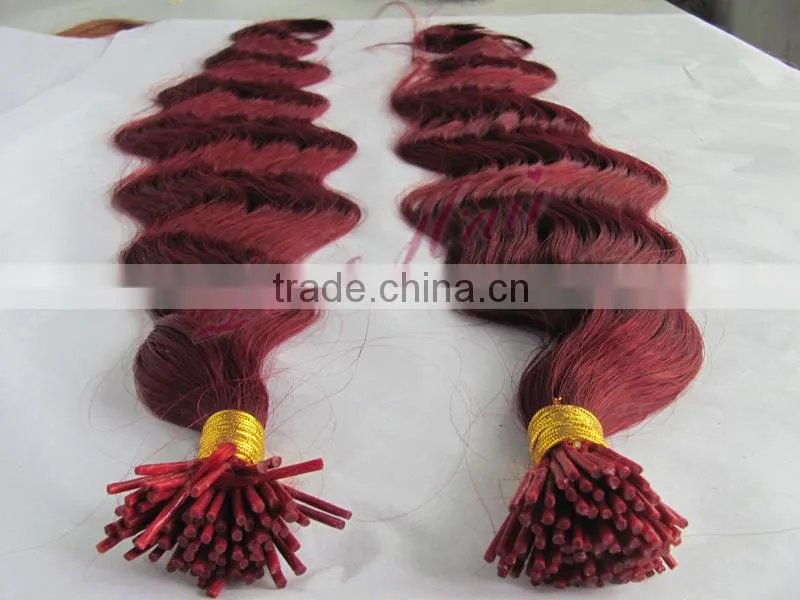 top quality I tip 100% unprocessed virgin Indian human hair extensions