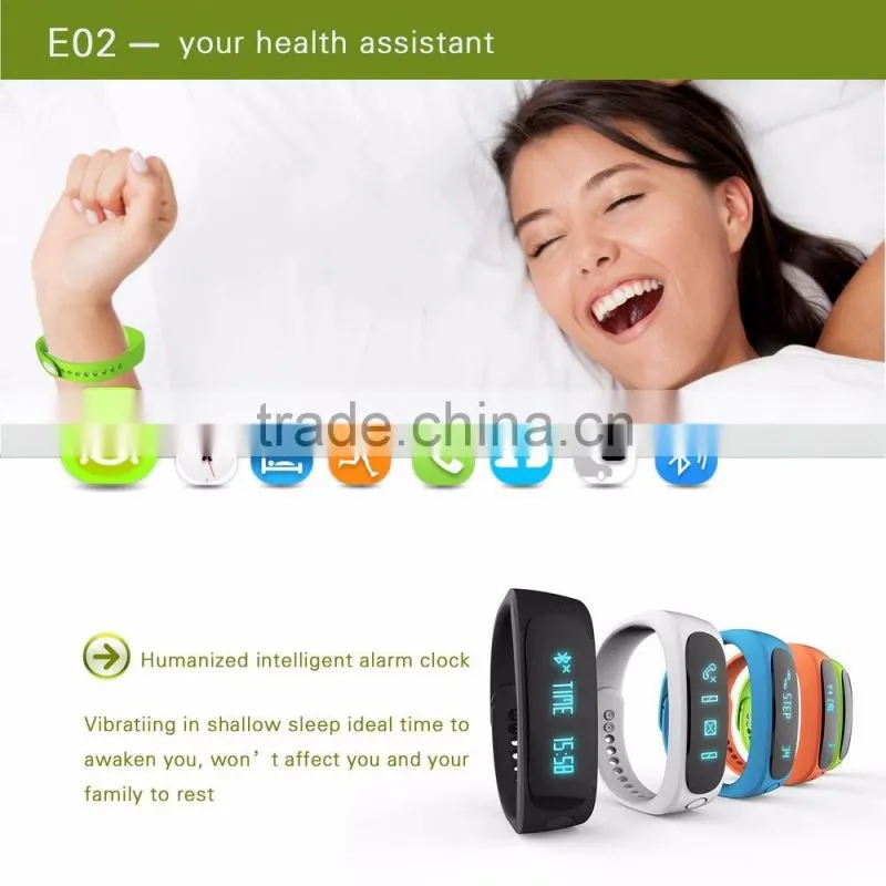 New Smart Wristband E02 digital watch for Iphone Android phone Smart Bracelet Call Remind Pedometer FitnessTracker Women Watch