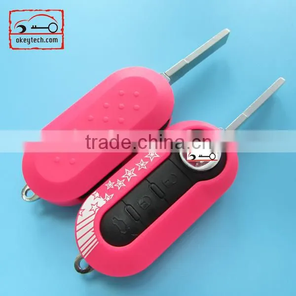 Best price car key cover Fiat key cover 3 button remote key shell for shell key fiat 500 key for fiat key cover