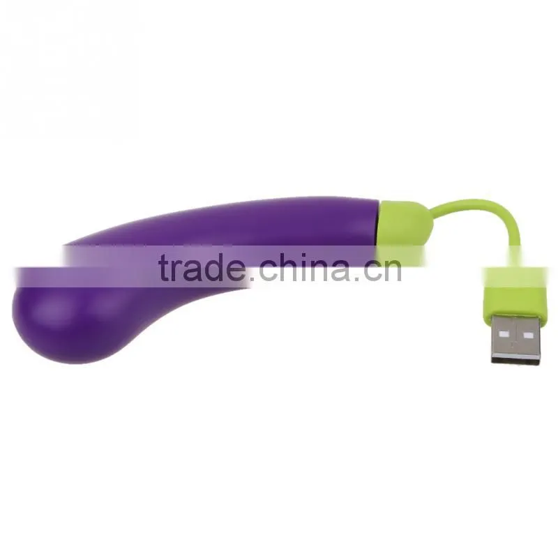 2015 Top Fashion Rushed Usb Hub Charging 1pc Cute Purple Eggplant Hub 4 Port Usb 2.0 Power Adapter For Computer & Networking