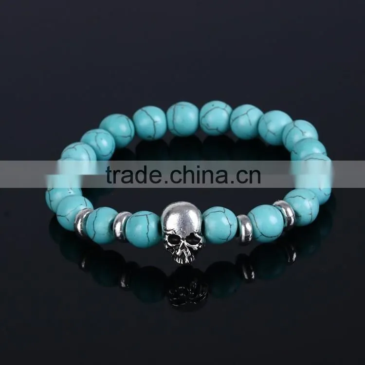 Hot Antique Crystal Rhinestone Leopard Head Lava Stone Buddha Bracelet