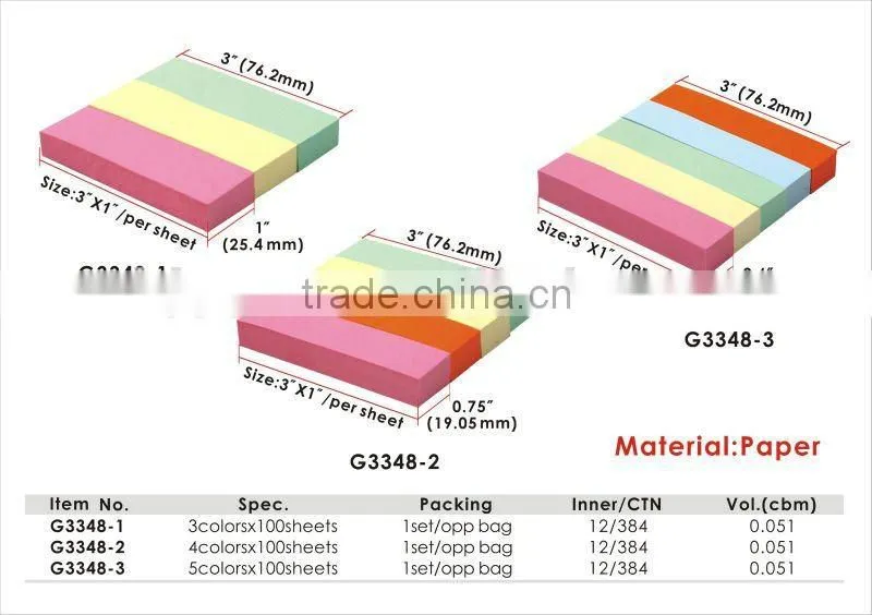 Cute Shapes Color Offset Paper Sticky/Memo Note Pad/Set