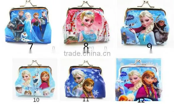 cheap PVC frozen kid coin purse wallet