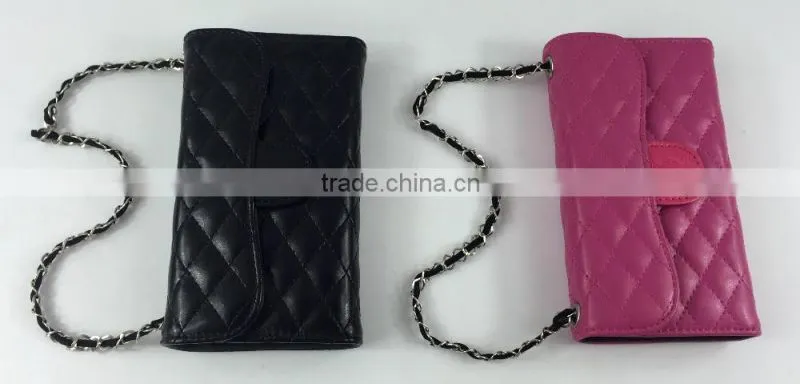 fashion style PU leather wallet case with mirror and card holder for iPhone 6