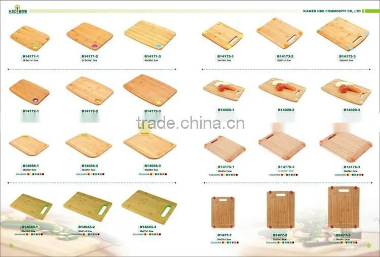 Color plastic bamboo chopping board with holes