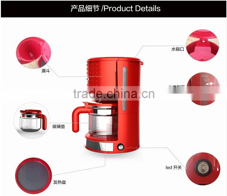 Hot new products for 2016 China supplier coffee maker (10-12 cups) 1.25L with the brew kettle