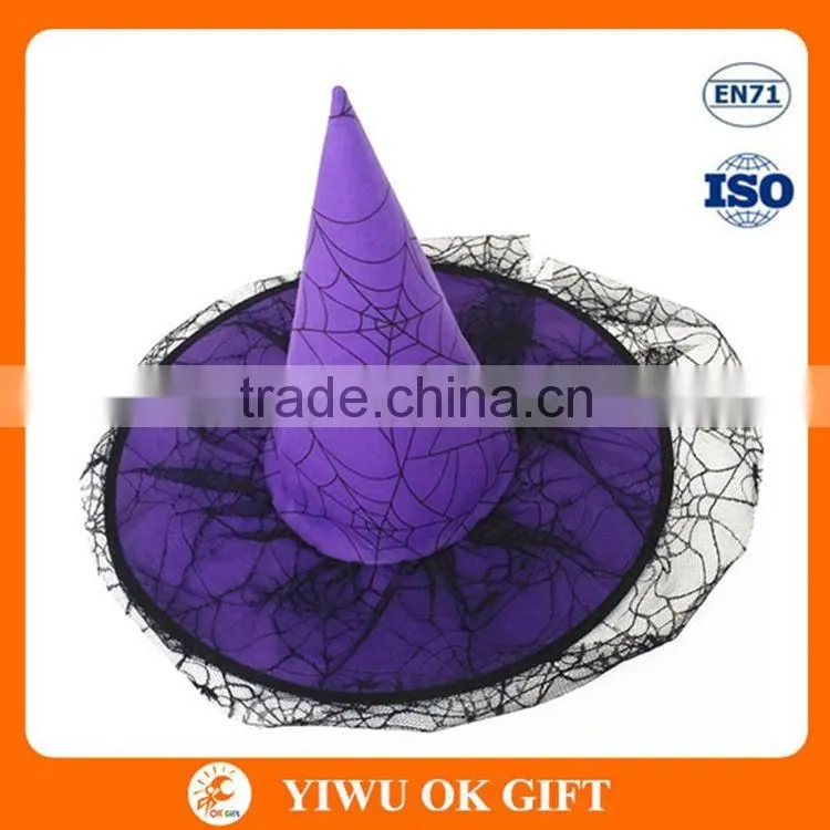 Wholesale Fancy Decorative Halloween Witch Hat with high quality