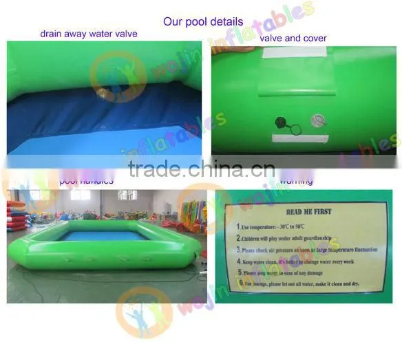 Children amusement park outdoor water pool/hot water inflatable pool/best selling paddle boat pool