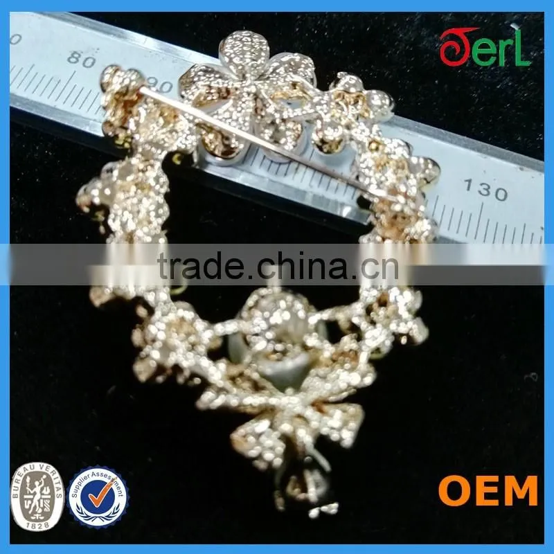 Elegant Round Pearl Flower Ribbon Buckle Sliders for Wedding Invitation